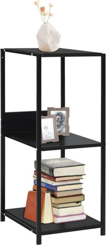 Bücherregal Vidaxl in Schwarz im Industrial Design aus Holz und Stahl, B/T/H: 33,5 x 39,6 x 79,7 cm - Bild 1