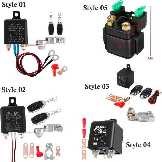 everso Fernbedienung Batterie Trennschalter 12V 200/250A mit Relais in Schwarz für Auto RV Boot - Bild 1