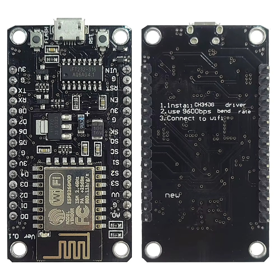 NodeMCU V3 ESP8266 2,4G WIFI Modul Entwicklungsboard für Arduino DIY Internet der Dinge in Schwarz mit Micro USB Anschluss - Bild 2