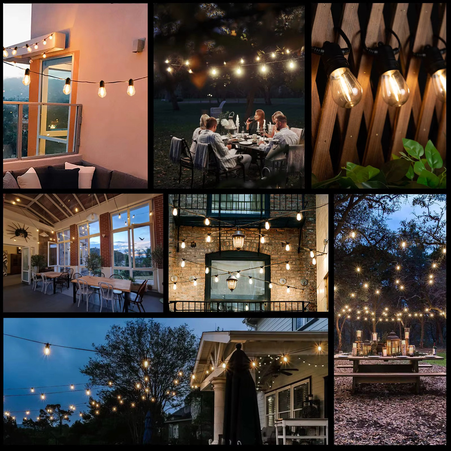 Genixgreen S14 LED Lichterkette Outdoor, dimmbar und anschließbar, bruchsicher, transparent - Bild 6