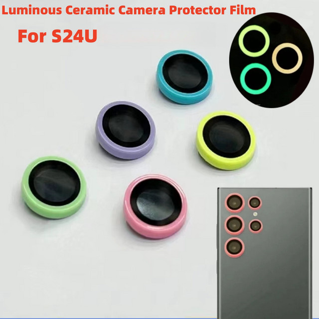 Leuchtender Kamera Objektiv Ringschutz mit Glaskappe für Samsung Galaxy S24 Ultra in Blau und Multicolour - Bild 1