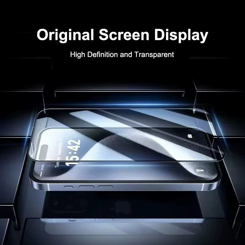 4-in-1 HD Displayschutzfolien mit 2 Kameraobjektivschutz für iPhone 11 bis 17 Pro Max und Plus Modelle, transparent, Luftglas-Technologie - Bild 6