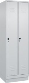 C+P Spind Classic PLUS Garderobenschrank mit Sockel, 2 Abteile, Grau, H x B x T: 195 x 60 x 50 cm - Bild 1
