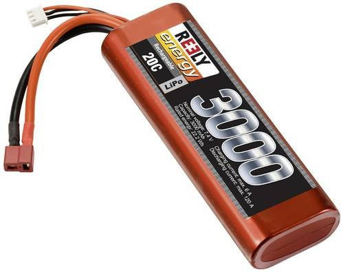 Reely LiPo Modellbau-Akkupack 7.4V 3000 mAh 2S 20C Hardcase mit T-Stecksystem und XH Balancer Anschluss in Orange - Bild 1