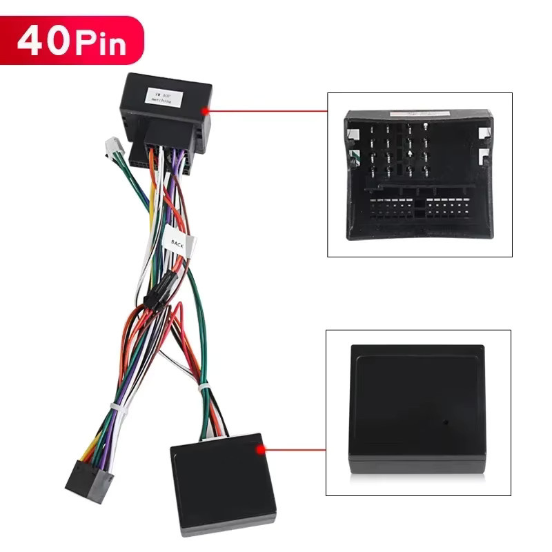 STRONGNAVI CANBUS Box Kabelbaum mit 40PIN/52PIN/ISO Stecker für Volkswagen Golf 5/6, Polo, Passat, Jetta, Tiguan, Touran und Skoda Auto Radio Player, Schwarz - Bild 2