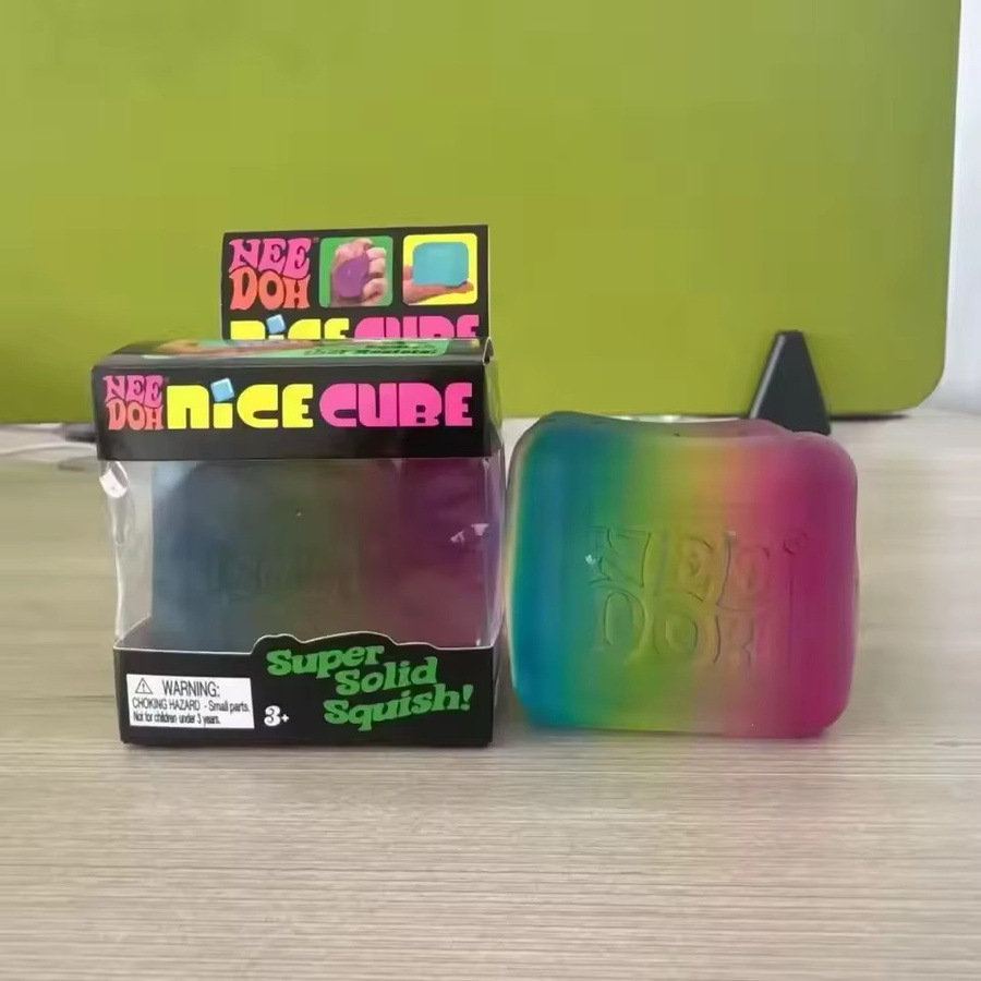 NeeDoh Regenbogenfarben-Würfel, Quetschbares Sensorisches Fidget-Spielzeug - Bild 3
