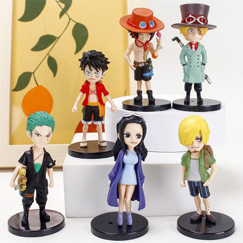 6er-Set Bandai One Piece Anime Actionfiguren Luffy aus Kunststoff, mehrfarbig, Dekorationsfiguren für Sammler und Kinder - Bild 1
