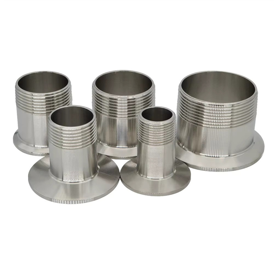 YQBS Rohrverschraubung aus 304 Sanitär-Edelstahl mit Außengewinde auf Tri-Clamp-Ferrule in Silber - Bild 2