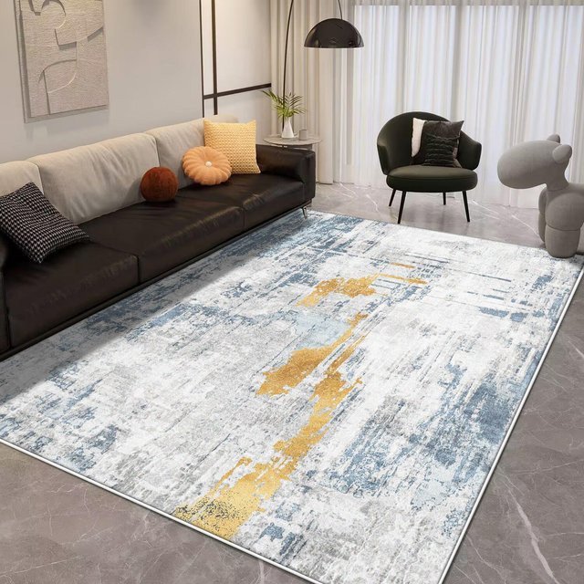Karpetti Teppich mit Spritzender Tinte Design, modern und rutschfest, B/T: 90 x 60 cm - Bild 1