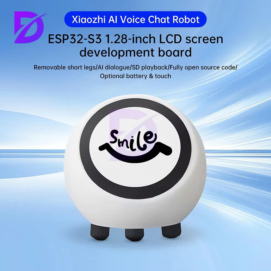 diymore ESP32-S3 Sprachmodul mit 1,28 Zoll Display AI DeepSeek Smart Voice Robot, WiFi und Bluetooth, Farbe: Weiß - Bild 2