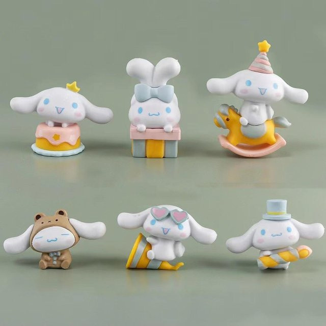 Yiran toy 1 Anime Figur Cinnamoroll Pom Pom Purin Gudetama 6-teiliges Set - Bild 1