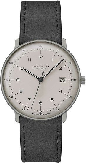 Junghans Armbanduhr, Solar, Titan, 38 mm, Leder, Grau, Unisex - Bild 1