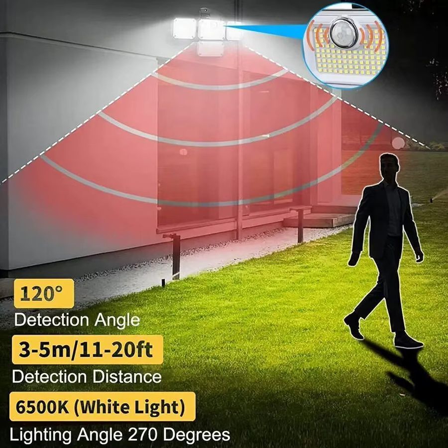 Leclstar Solar-Außenwandleuchte mit 333 integrierten LEDs, Bewegungsmelder und 3 Modi, wasserdichte Solar-Sicherheitsleuchte für Hof und Garage - Bild 5