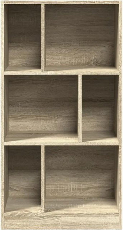 Vidaxl Bücherregal in Eiche Natur Braun aus Holzwerkstoff, B/T/H: 57 x 28,5 x 107,5 cm - Bild 1