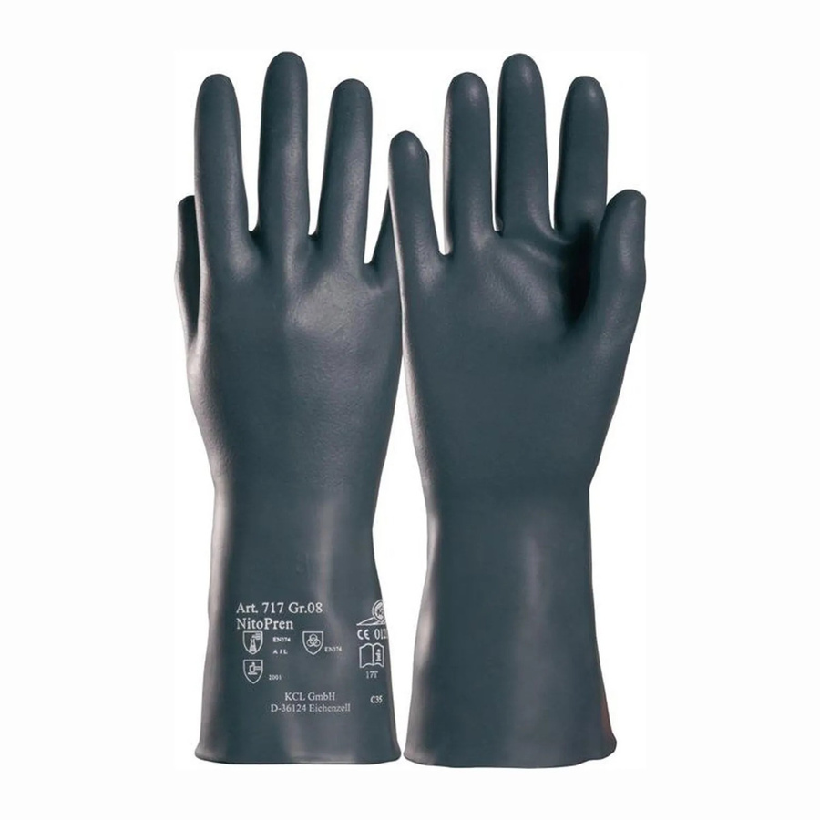Honeywell Nitopren 717 Chemiehandschuhe Dunkelgrau Größe 10 nach EN 388 und EN 374 PSA III - Bild 2