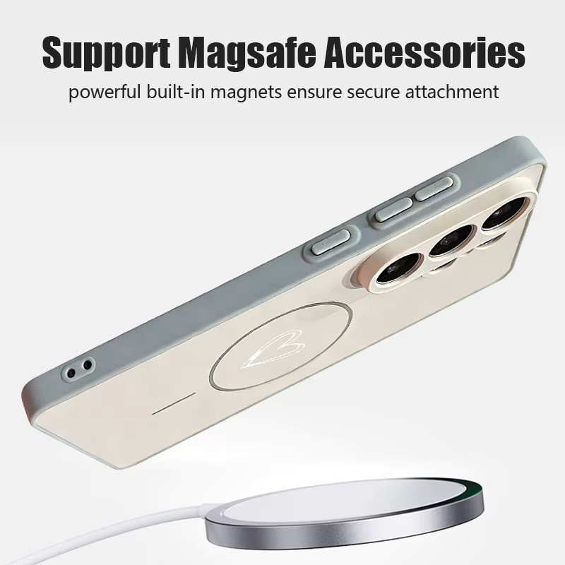 Magnetische Handyhülle mit Herz-Print für Samsung Galaxy S26 S25 S24 S23 Ultra S25 FE A57 A37 A17 A56 A55 A36 A16 A15 5G in Grün - Bild 3