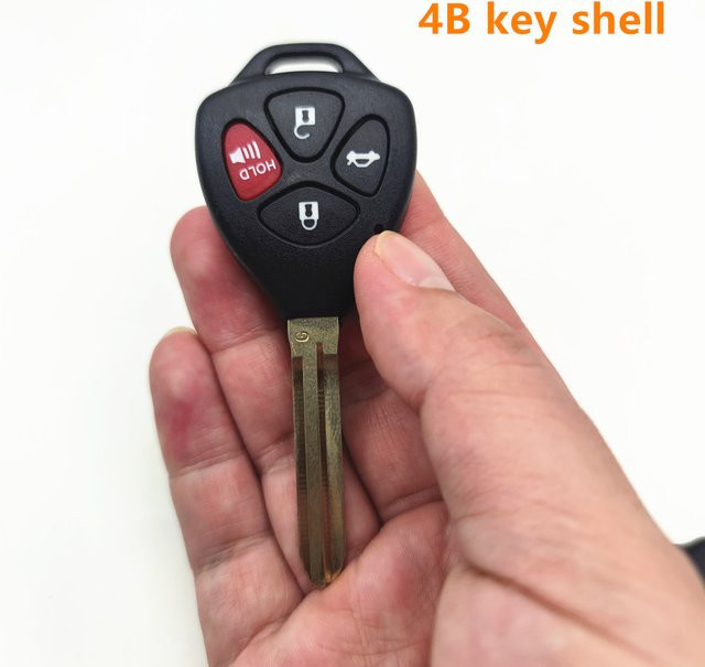 Wilongda Ersatzgehäuse für Toyota Auto-Schlüssel mit 4 Tasten in Schwarz für Camry Avalon Corolla Venza 2007-2012 TOY43 - Bild 1