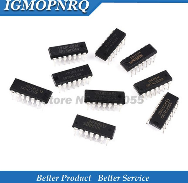 10 Stück SN74HC Logik-ICs im DIP-14 Gehäuse, Schwarz - Bild 1
