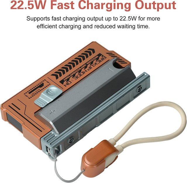 DIY Power Bank Gehäuse für 21700 Batterien mit 22,5 W Schnellladefunktion in Orange - Bild 1