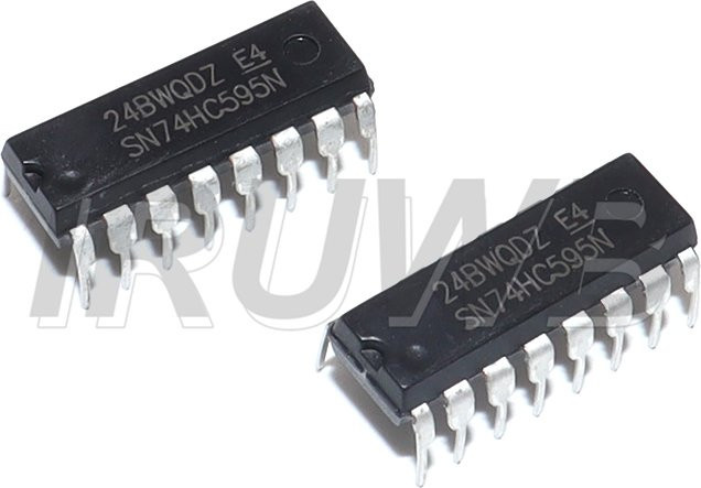 10er Set SN74HC595N DIP16 Schieberegister in Schwarz - Bild 1