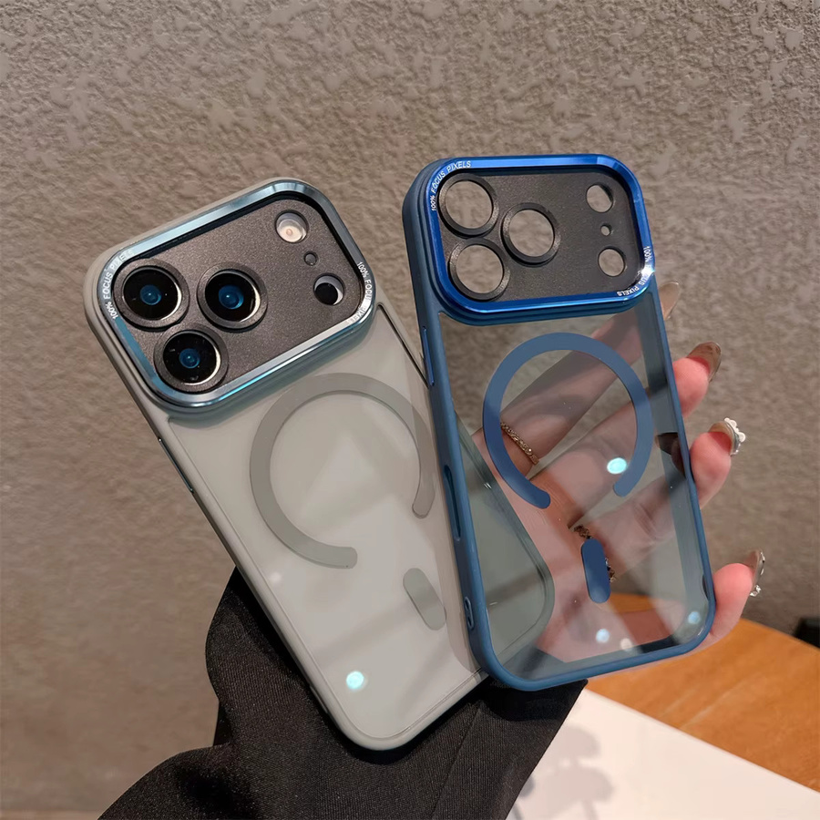 Transparente magnetische Acryl-Handyhülle mit Metallrahmen für Apple iPhone 17 Air 16 15 Plus 14 13 12 11 Pro Max - Bild 1