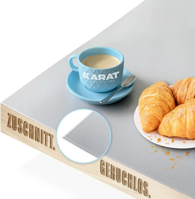Karat Tischfolie Empire Hellgrau mit abgeschrägter Kante, B: 125 cm, T: 80 cm - Bild 1
