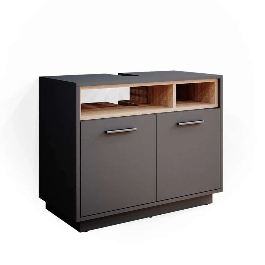 Vicco Waschbeckenunterschrank Beatrice Badezimmer Anthrazit B: 80 cm, T: 64 cm, H: 40 cm - Bild 2