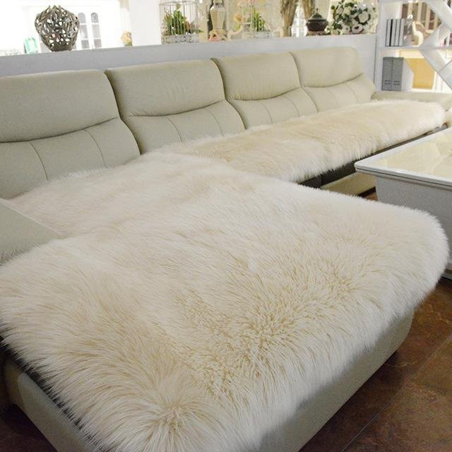 Rutschfester Plüsch-Sofa-Kissenbezug von Supermarket GO, weich und verdickt, quadratisch, B/B: 80 x 80 cm - Bild 1