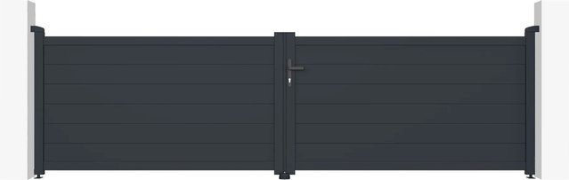 Casanoov Elektrisches Flügeltor Eiger in Anthrazit und Grau mit Drehtorantrieb Ranger B150 aus Aluminium, B: 400 cm - Bild 1