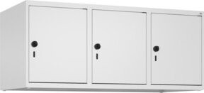 C+P Aufsatzschrank 9016/9016 in Weiß mit 3 Abteilen, Sicherheits-Drehriegel und Soft-Anschlag, B/H/T: 120 x 50 x 50 cm - Bild 1