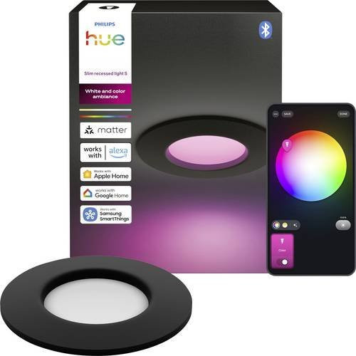 Philips Hue White & Colour Ambiance Deckenleuchte S, rund, Schwarz, 1000lm, Ø: 9 cm - Bild 1