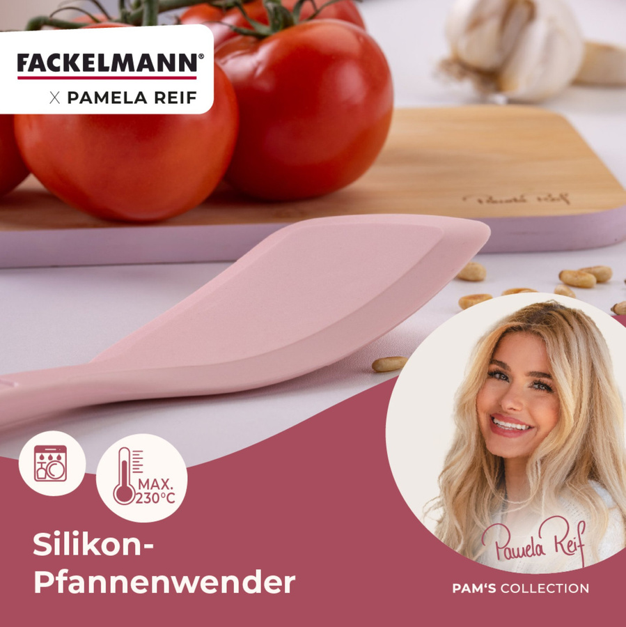 Fackelmann Pamela Reif Pfannenwender aus Silikon, pink, hitzebeständig und spülmaschinenfest - Bild 3