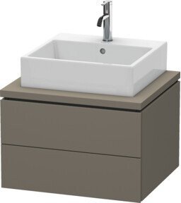Duravit Waschtischunterschrank L-Cube in Grau Matt mit 2 Schubladen, B: 62 cm, T: 54,7 cm, H: 40 cm - Bild 1