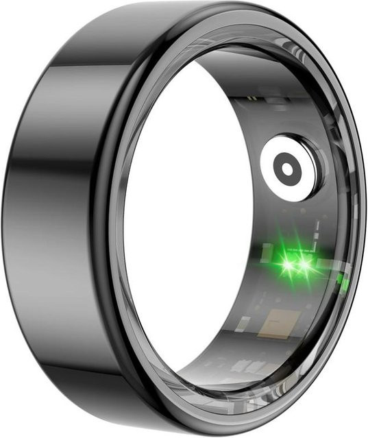 BirchFlume R02 Smarter Ring in Schwarz mit Herzfrequenz-, Blutsauerstoff- und Schlaftracking für Erwachsene - Bild 1
