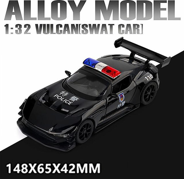 Linyi toy car Vulcan Swat Polizei Sicherheitsauto, 1:32, Metall Druckguss, mit Licht und Sound, ab 14 Jahren - Bild 1