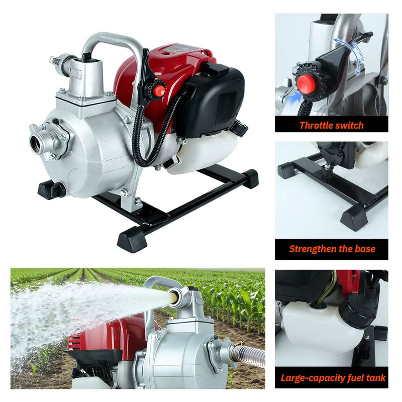 Rote Benzin-Wasserpumpe für Rasenmäher-Umbau und landwirtschaftliche Bewässerung als professionelle Saugpumpe für Viertakt-Motoren - Bild 3