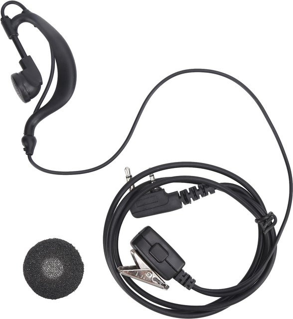 Neoglint Walkie Talkie-Ohrhörer mit K-Typ Anschluss und rechteckigem Eisenclip in Schwarz für Dinghong 5R 888S - Bild 1