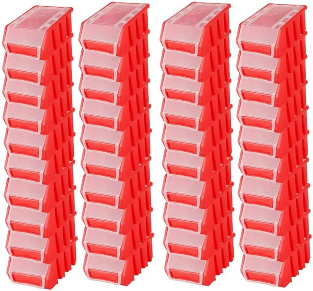 PROREGAL SuperSparSet mit 40 Sichtlagerboxen mit Deckel, Farbe Rot, H x B x T: 7,5 x 11,6 x 16,1 cm - Bild 1