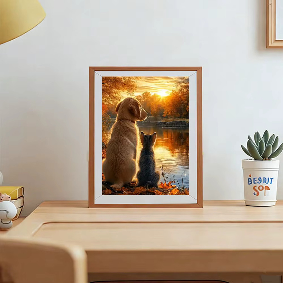 AZQSD DIY Diamant-Mosaik Wanddekoration Sonnenuntergang mit Tier-Motiv in Mehrfarben - Bild 2