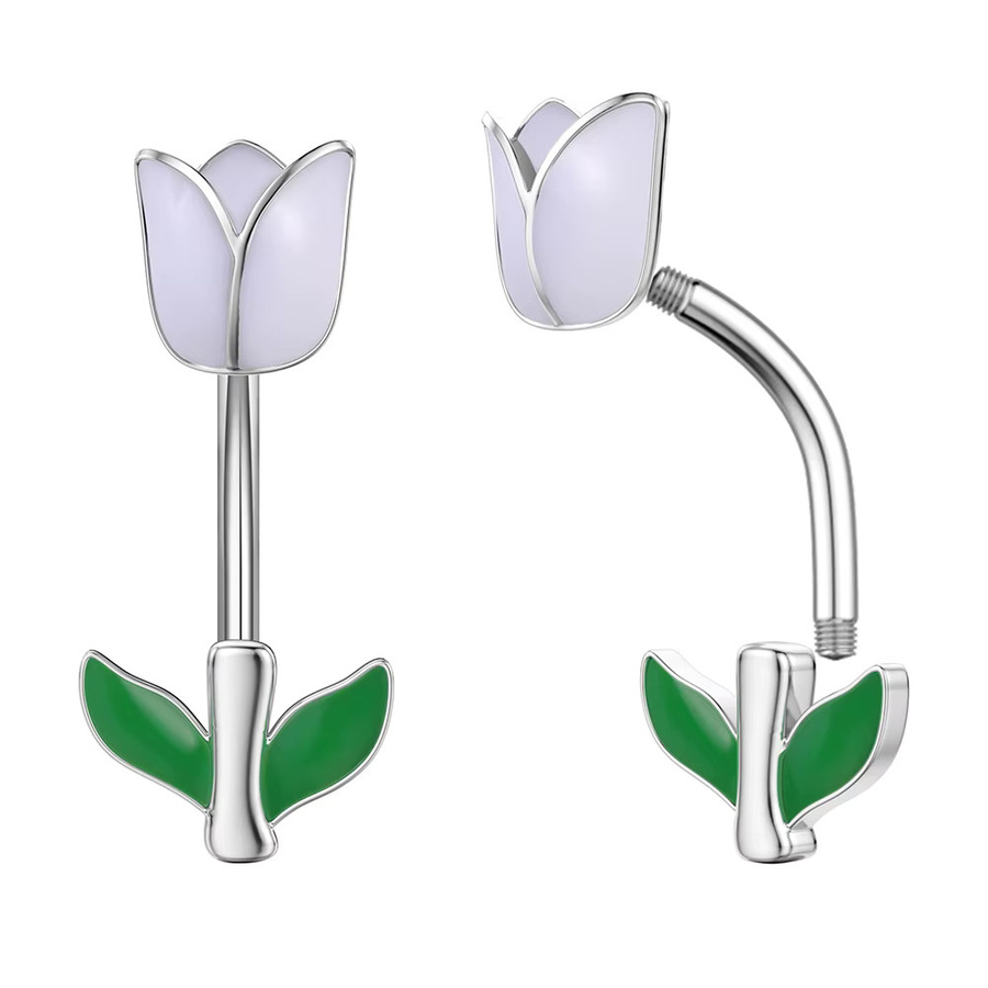 NORDVEST Nabel Piercing Anhänger, Herz Blume, Silber, Damen - Bild 3