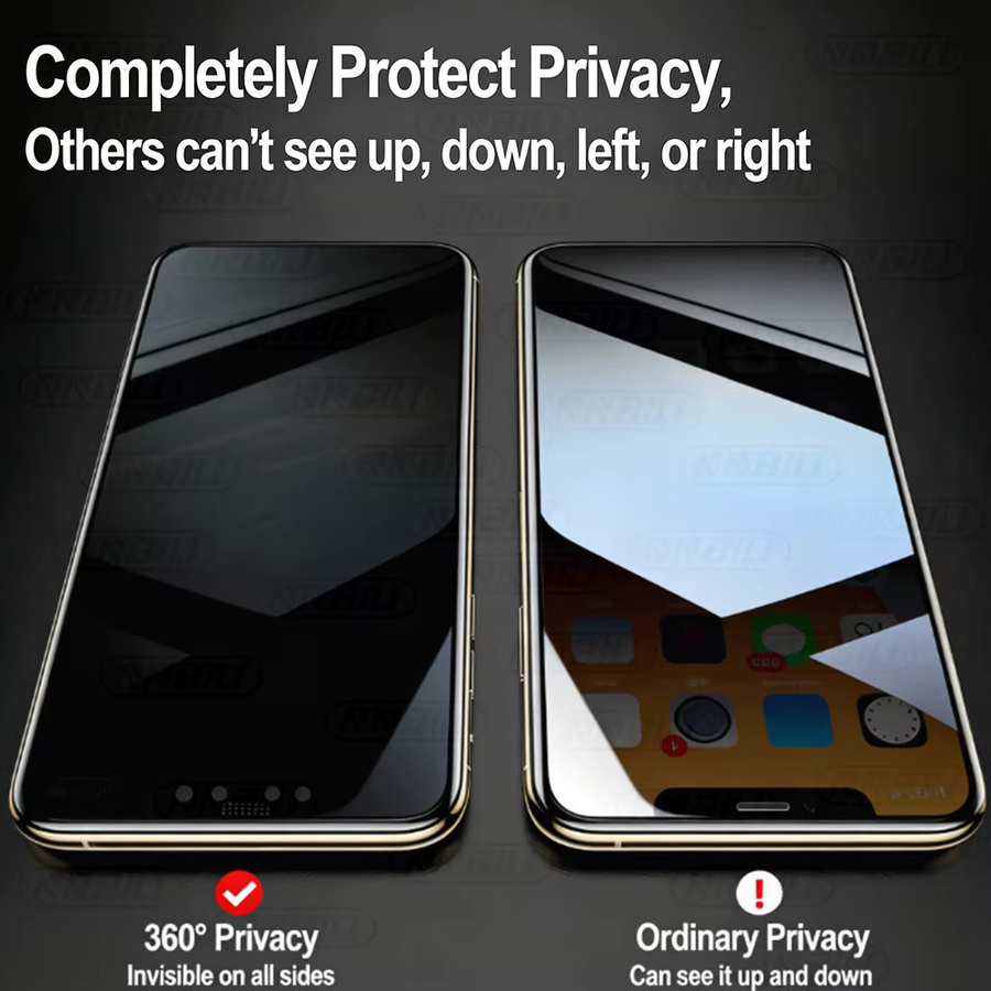 NNBILI 2 Stück Sichtschutz-Displayschutzfolie aus gehärtetem Glas für iPhone 17 16 15 14 13 12 Pro Max, 360 Grad Schutz, transparent - Bild 4