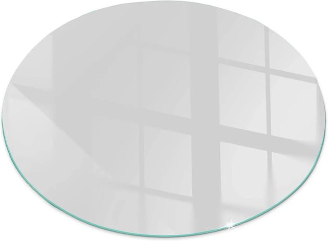 Tulup Runde Glasplatte für Kamin in Grau, Durchmesser: 60 cm - Bild 1