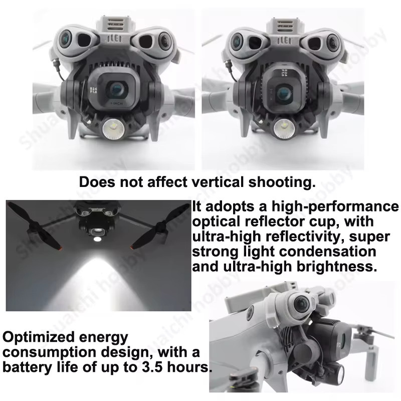 DJI Mini 5 Pro RC Drone Gimbal-Tracking-Licht in Schwarz als Upgrade-Zubehör mit hoher Helligkeit und Schnappinstallation - Bild 5