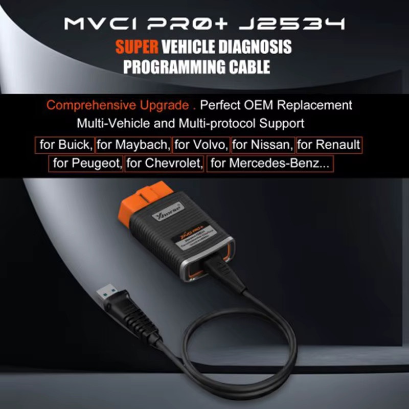 Xhorse MVCI PRO+ J2534 Diagnose-Programmierkabel in Schwarz für Multi Vehicle Protocol (Benz, Volvo, VW, Ford, Toyota, Honda) - Bild 5