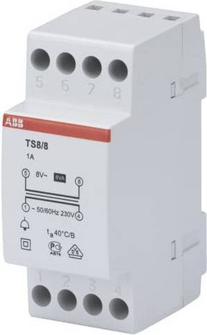 ABB 2CSM228665R0812 Klingel-Transformator 8V 1A in Weiß - Bild 1