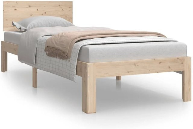 vidaXL Massivholzbett aus Kiefernholz in Braun, B/T/H: 75 x 190 x 78,5 cm - Bild 1