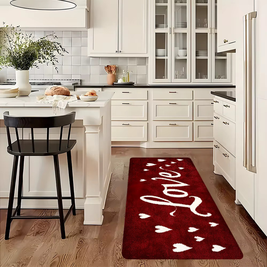 VIKAM Deko-Teppich für Wohnzimmer, Küche und Flur, modern, rot, Breite: 120 cm - Bild 3