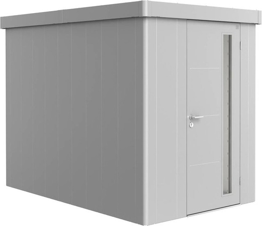 Biohort Gerätehaus Neo mit Standardtüre aus Stahl in Silber Metallic, B/H/T: 180 x 222 x 292 cm
