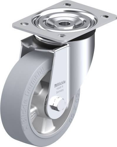 Blickle L-ALEV 150K-SG Lenkrolle in Grau mit Stahlgehäuse und 150 mm Rad-Durchmesser, Tragfähigkeit max. 400 kg - Bild 1