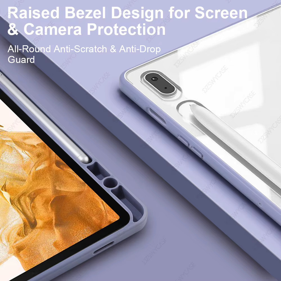 Stoßfeste Schutzhülle für Samsung Galaxy Tab S7/S8 11 Zoll mit Stifthalter und transparenter Acryl-Rückseite in Blau - Bild 3